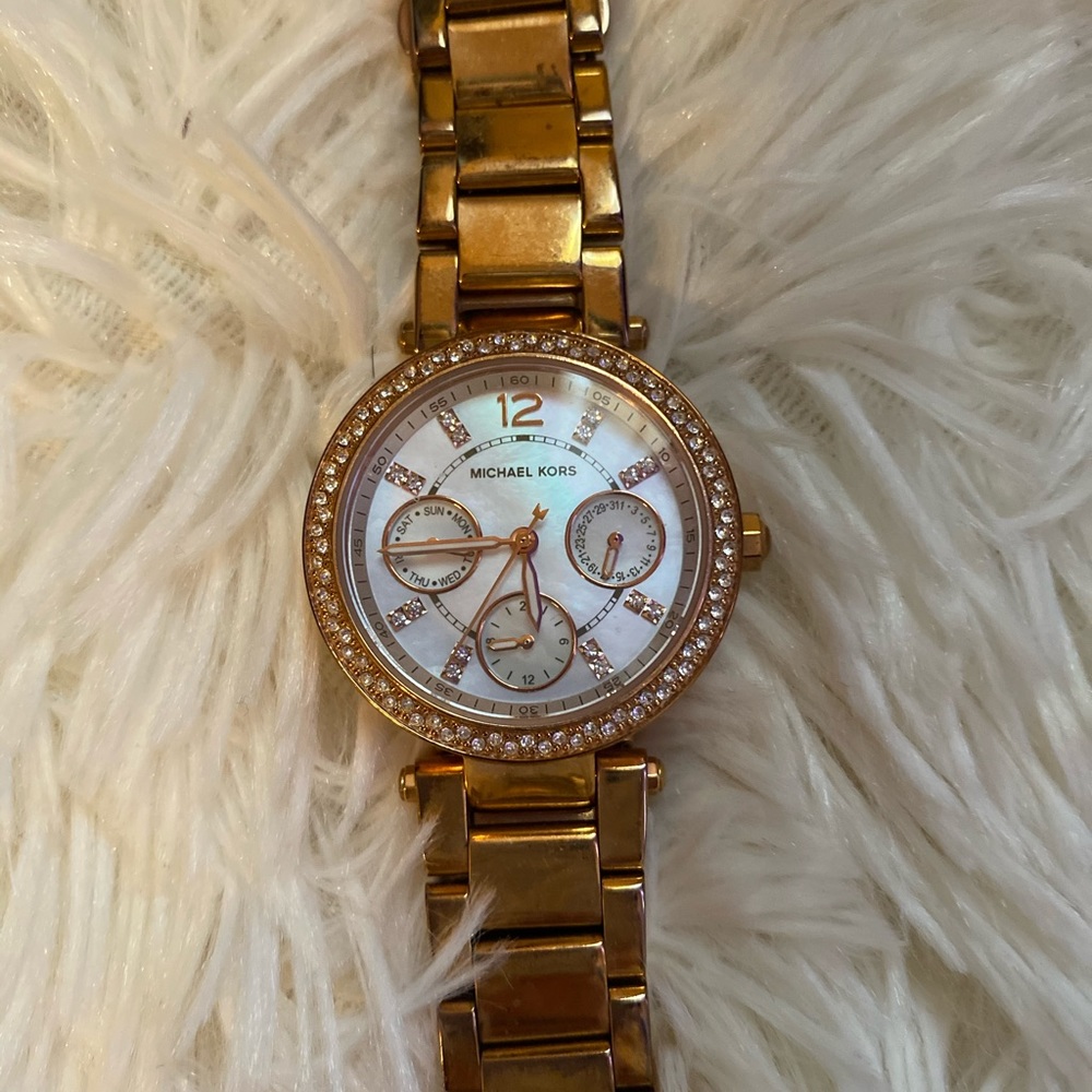 Michael Kors Parker rose gold tone watch